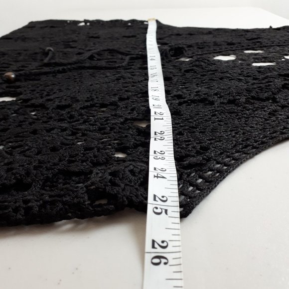 Black Crochet Cover-up Vest - Picture 11 of 16
